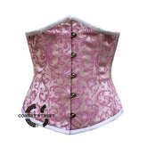 Baby Pink Brocade Steampunk Underbust Bustier Corset